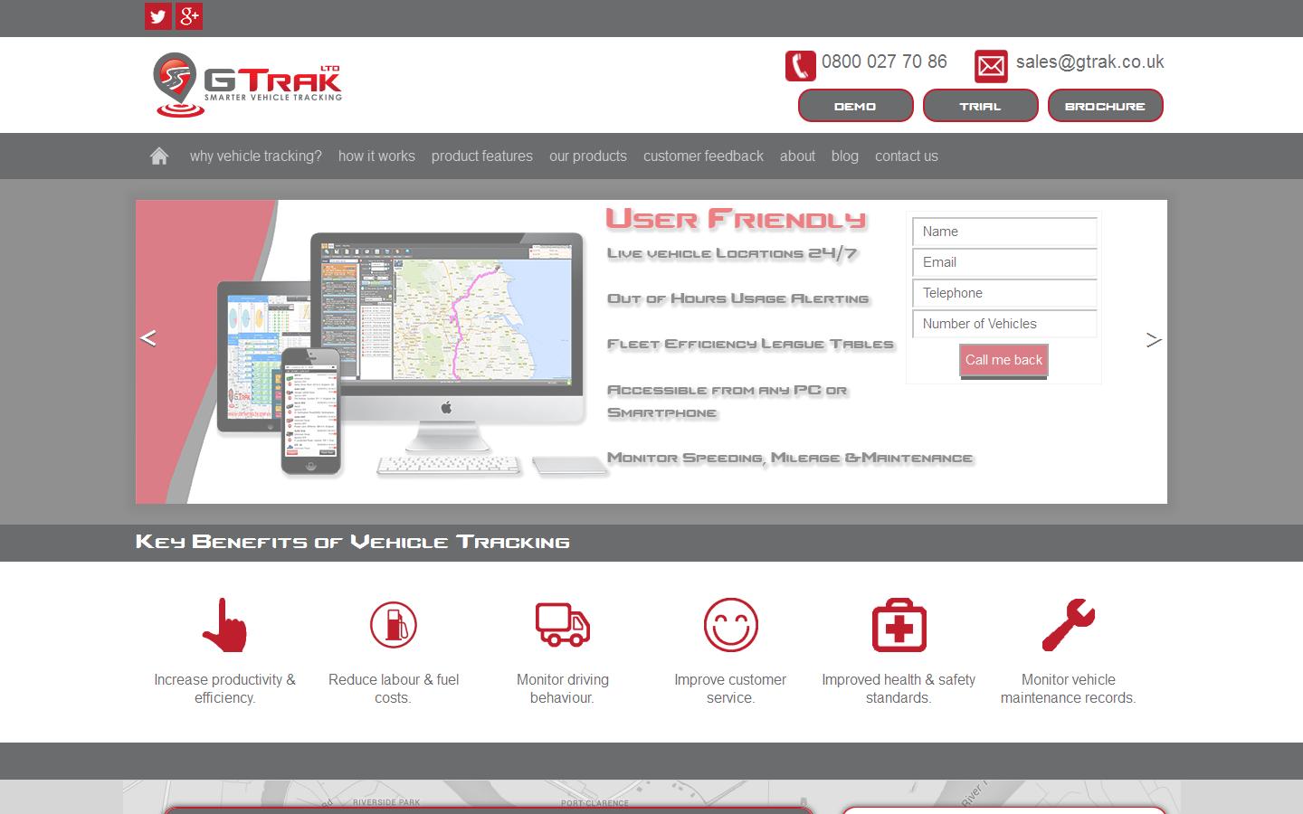 GTrak Ltd Website