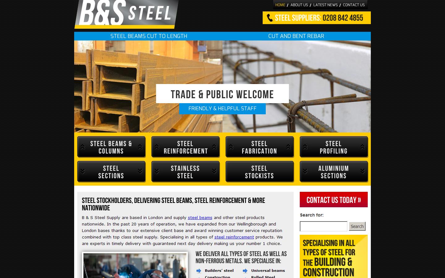 B & S Steel Supply Ltd Website