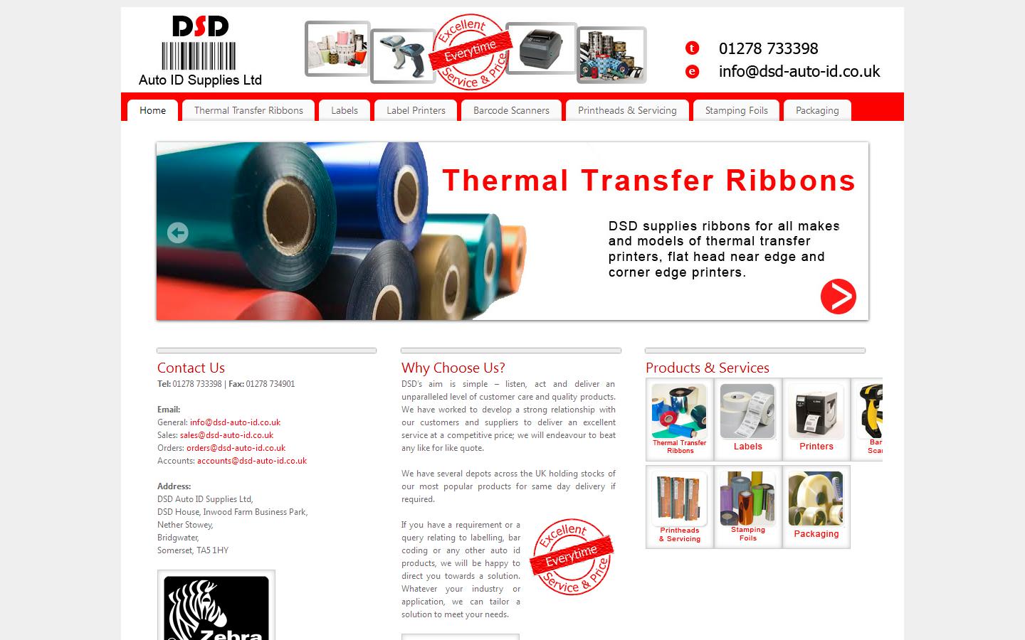 DSD Auto ID Supplies Ltd Website