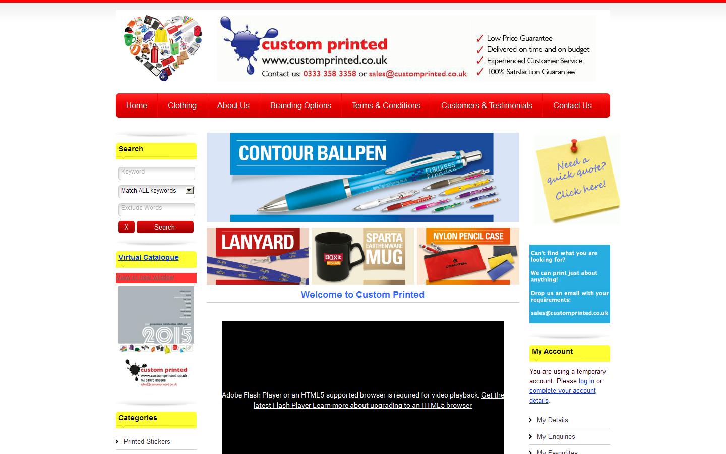 Custom Printed Website