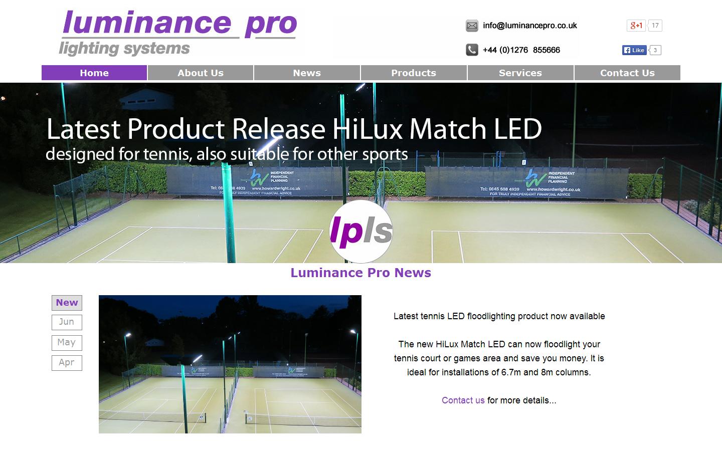 Luminance Pro Lighting Systems Ltd Website