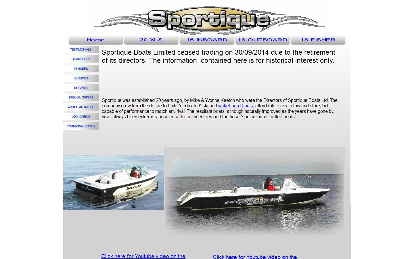 Sportique Boats Website