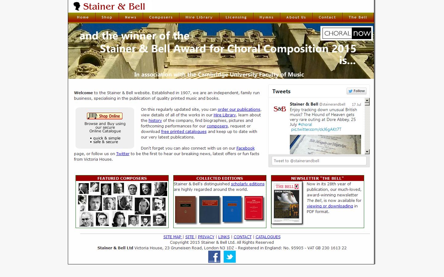 Stainer & Bell Website