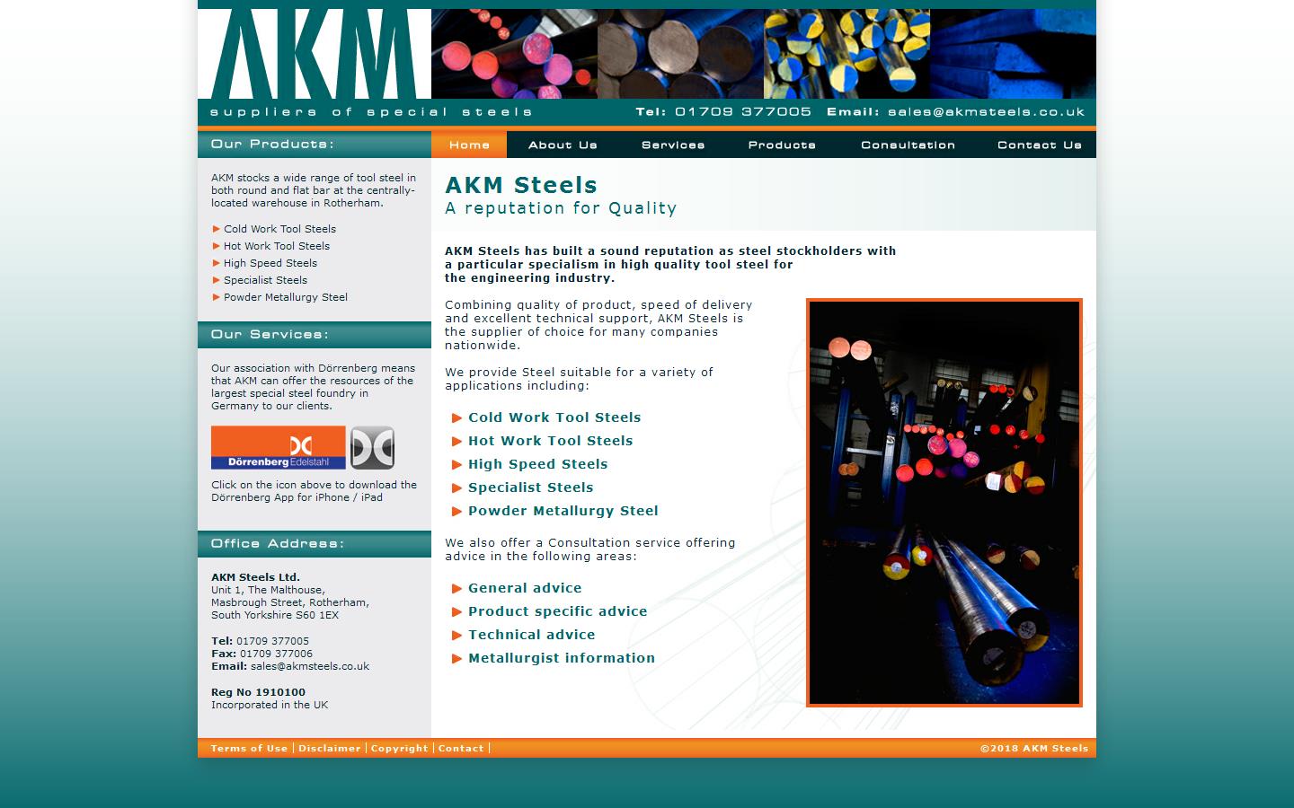 AKM Steels Website
