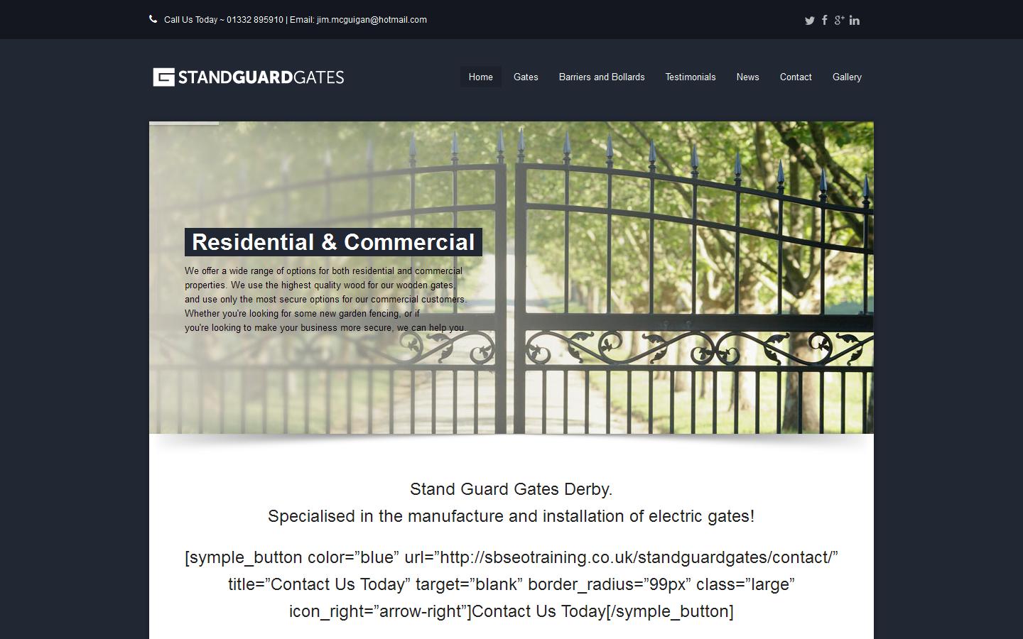 Standguard Gates Website