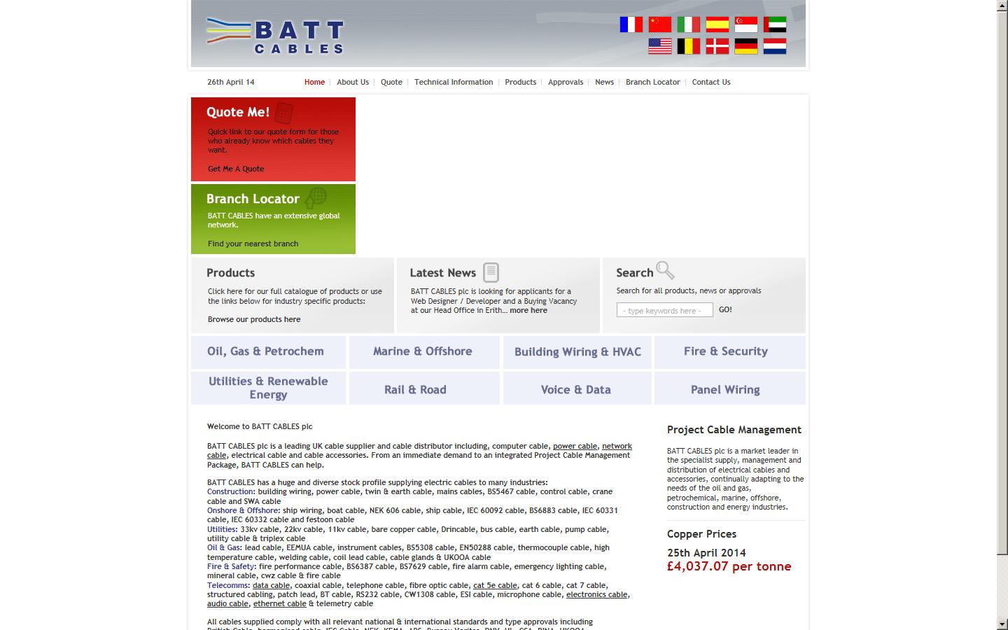 BATT Cables plc Website