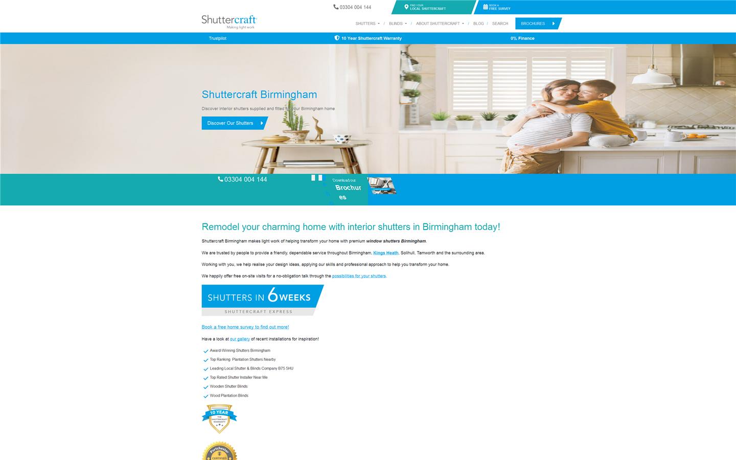 Shuttercraft Birmingham Website