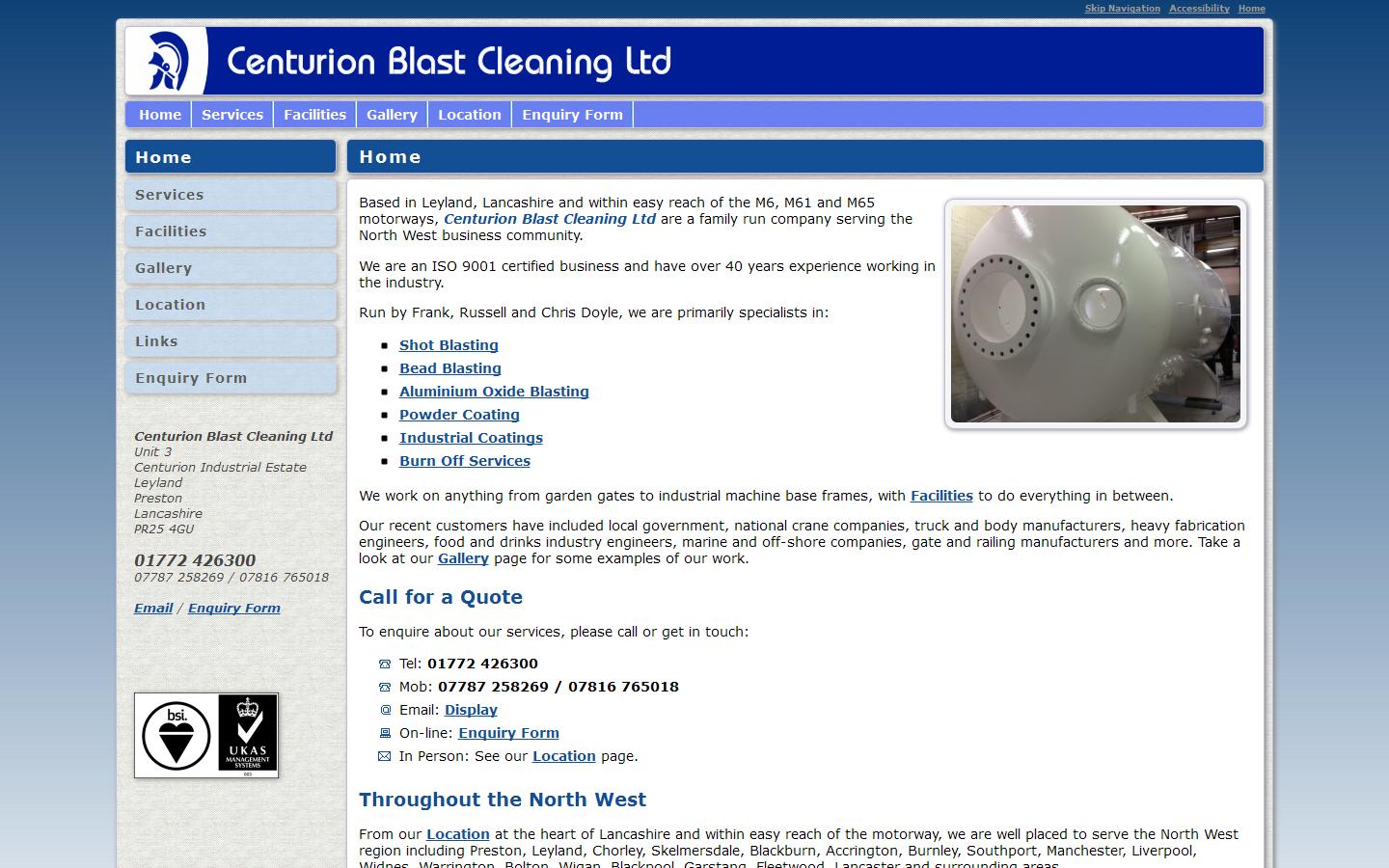 Centurion Blast Cleaning Ltd Website