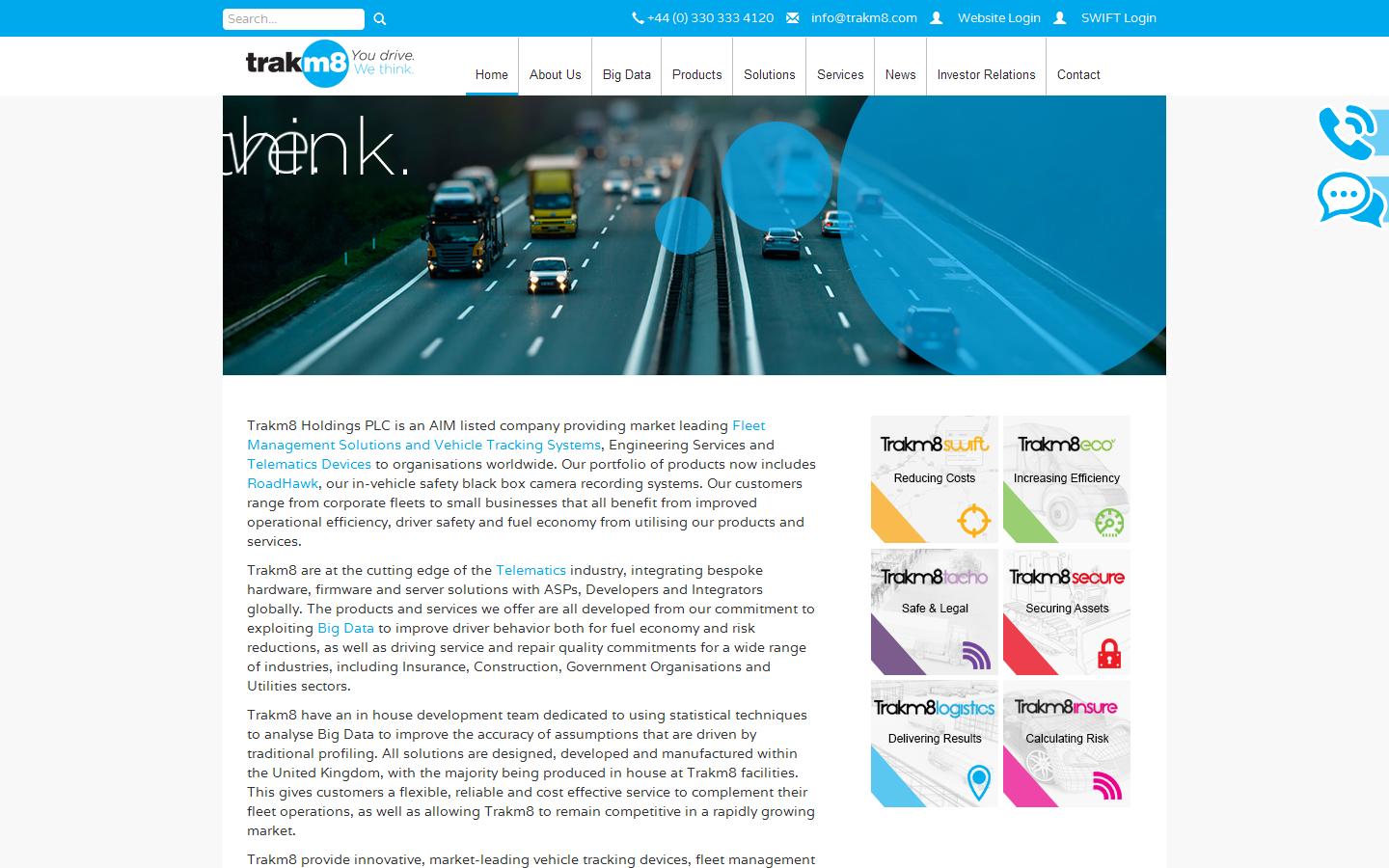 Trakm8 Website