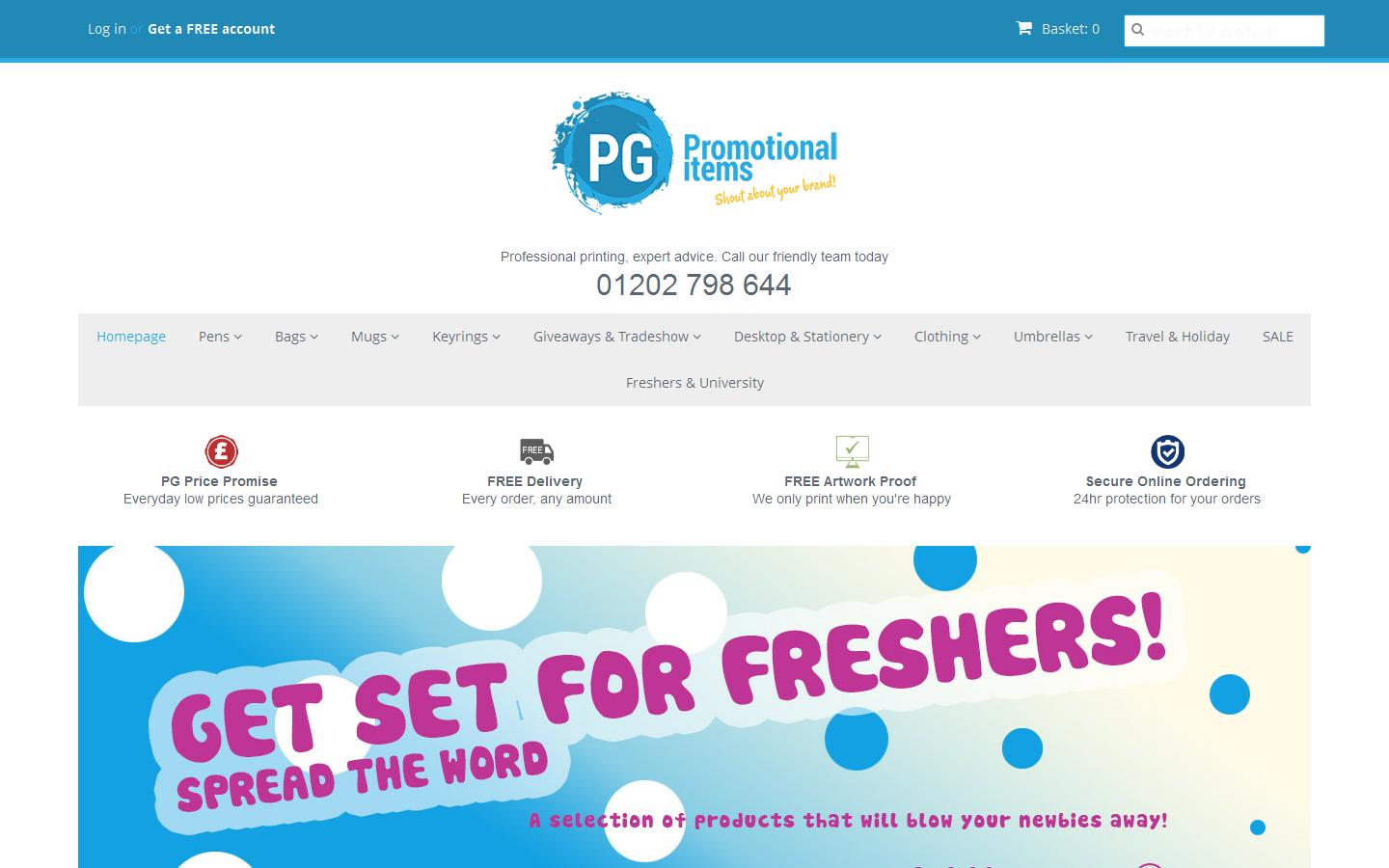 PG Promotional Items Website