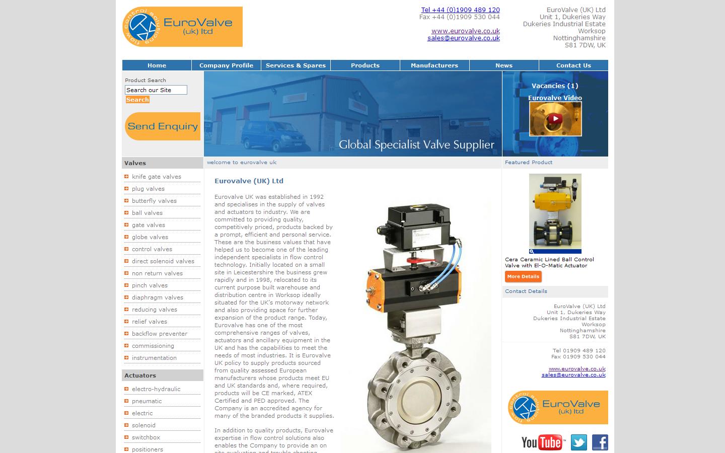EuroValve (UK) Ltd Website