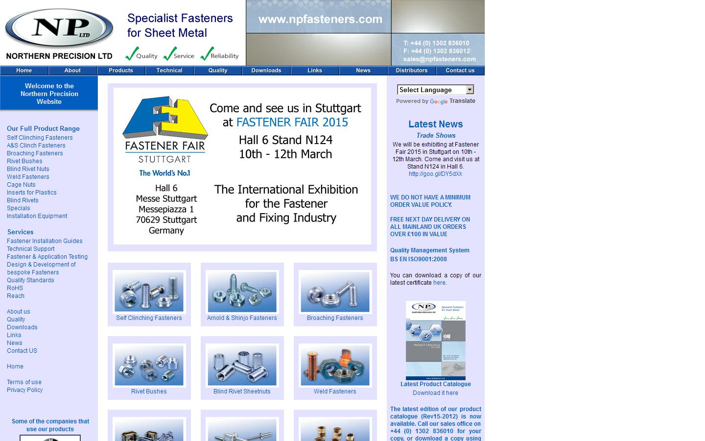 Northern Precision Ltd Website