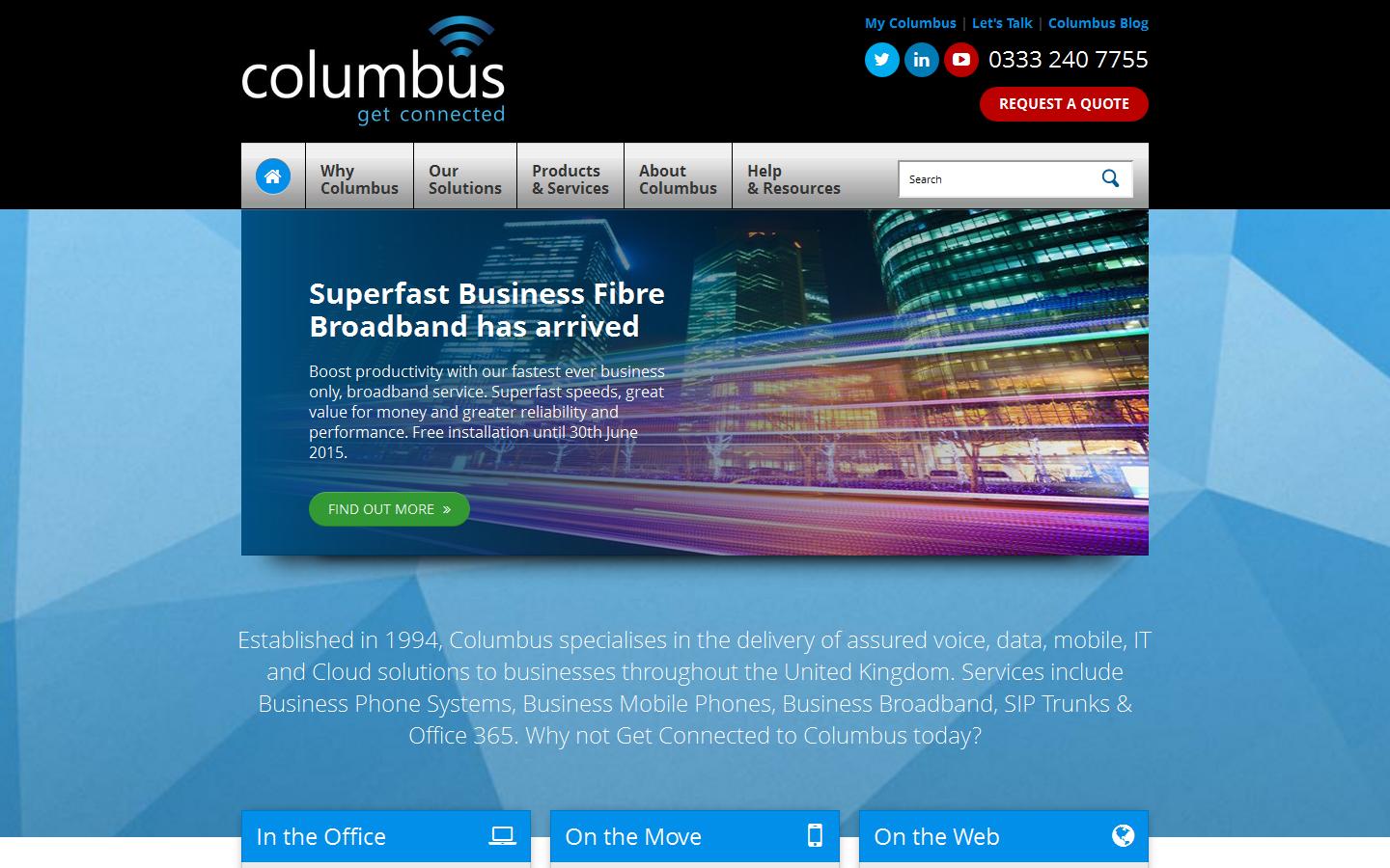Columbus UK Website
