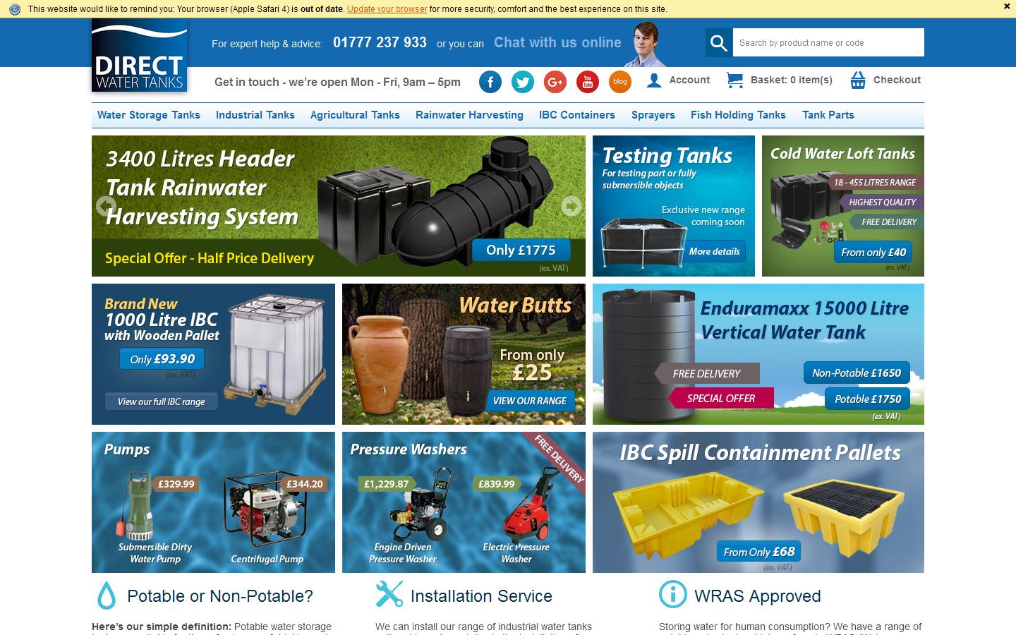 Direct Water Tanks Website