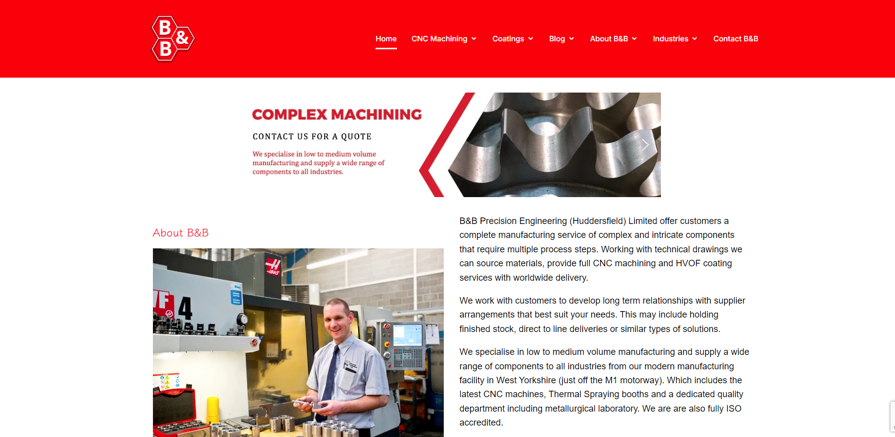 B&B Precision Engineering Website