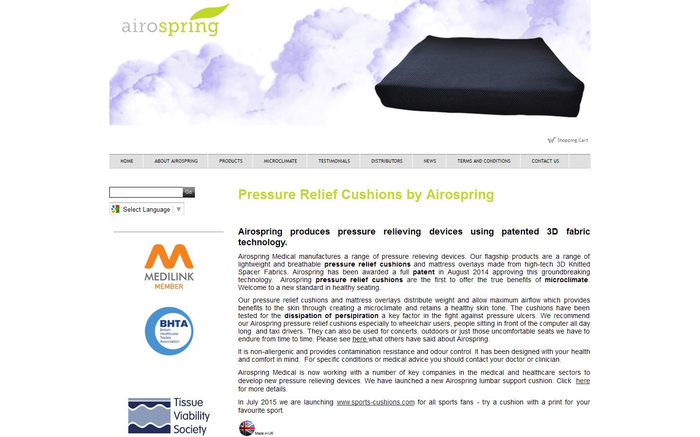Airospring Medical Ltd Website