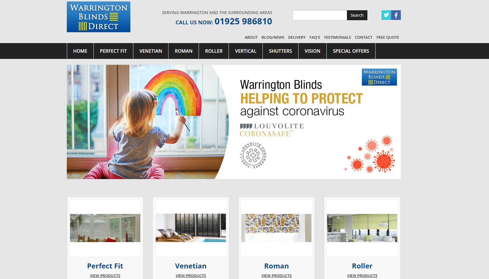 Warrington Blinds Direct Website
