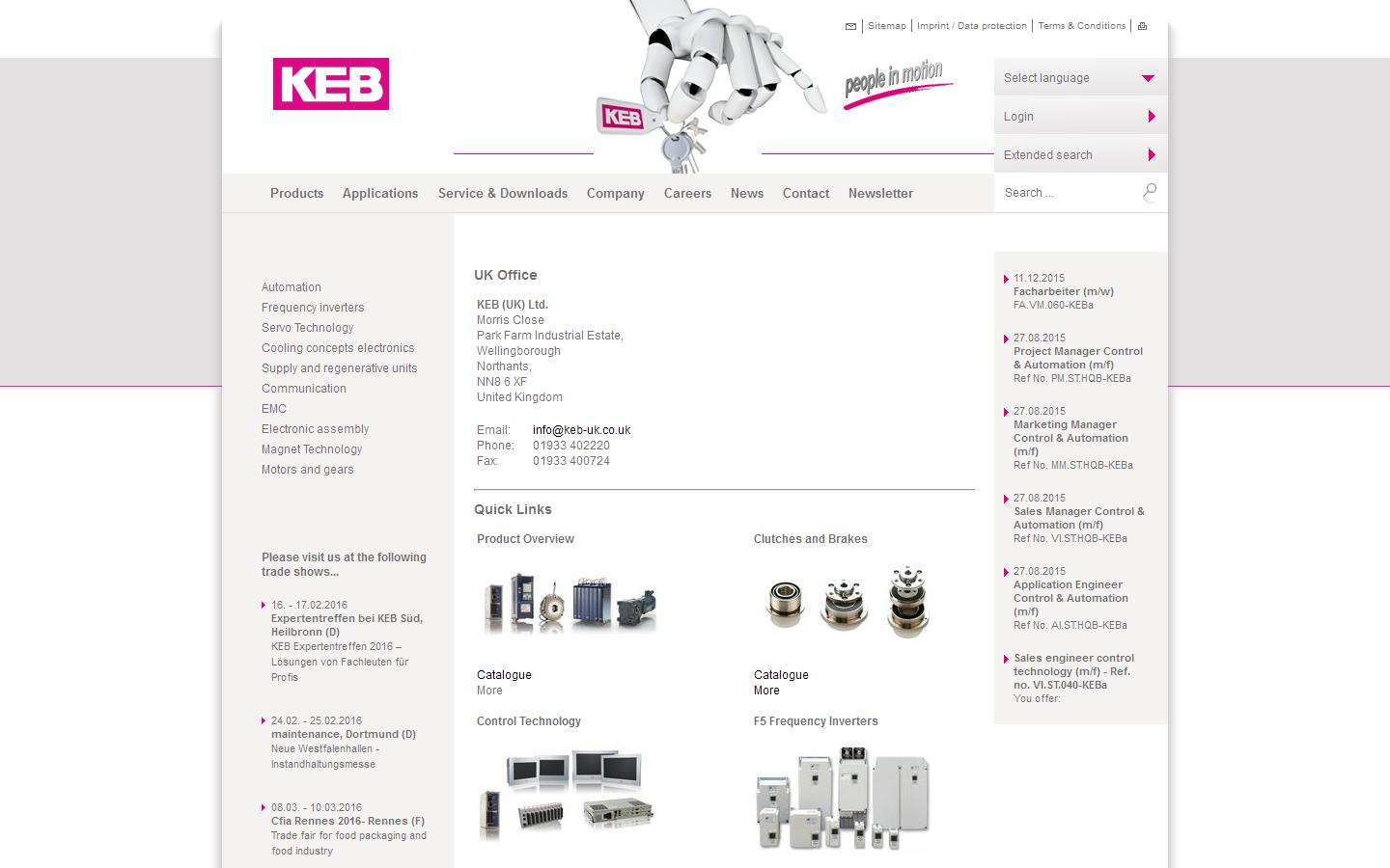 KEB (UK) Ltd Website