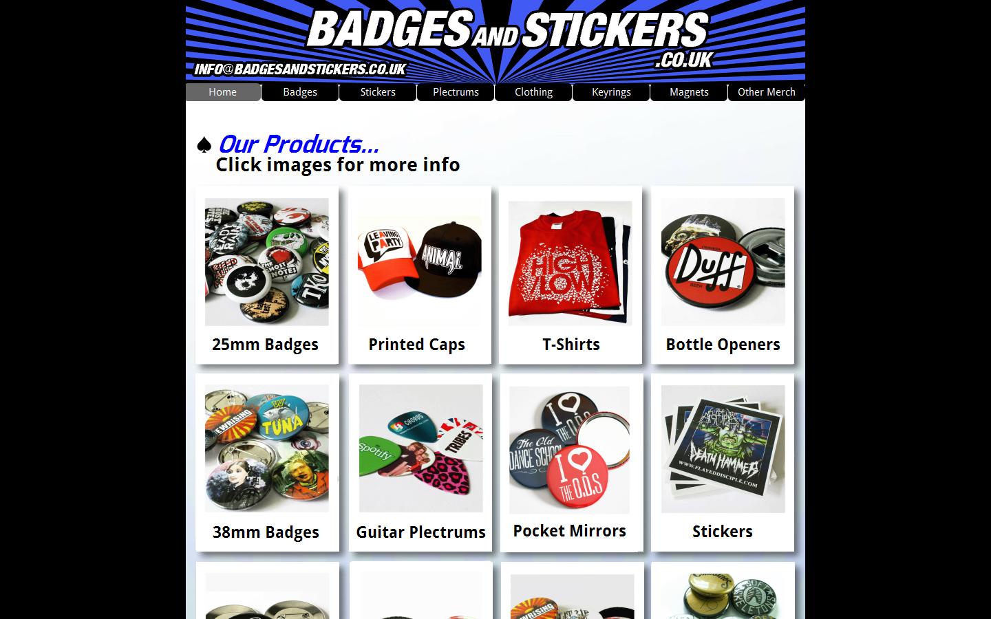 Badges & Stickers Website