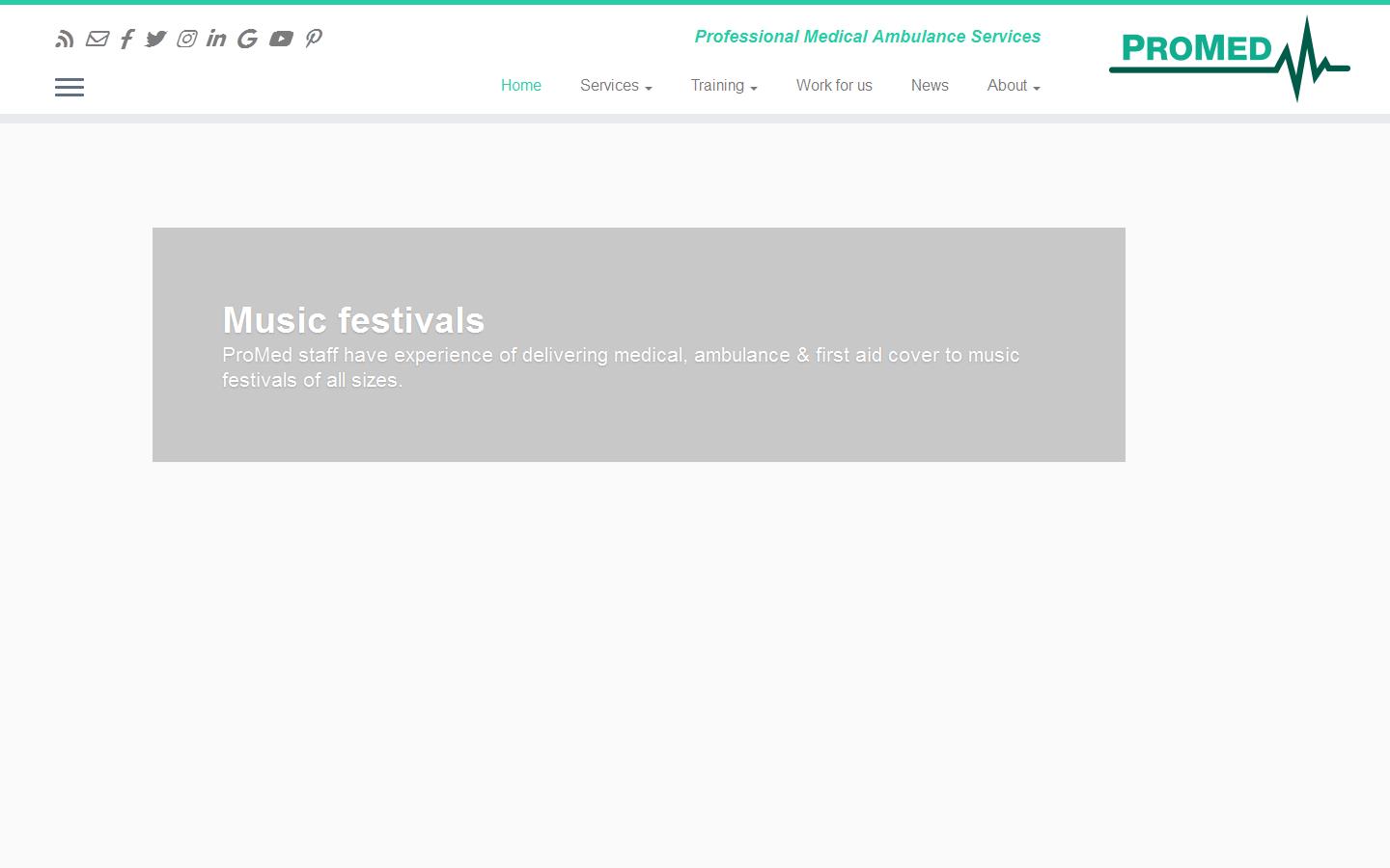 Professional Medical Ambulance Services Limited Website