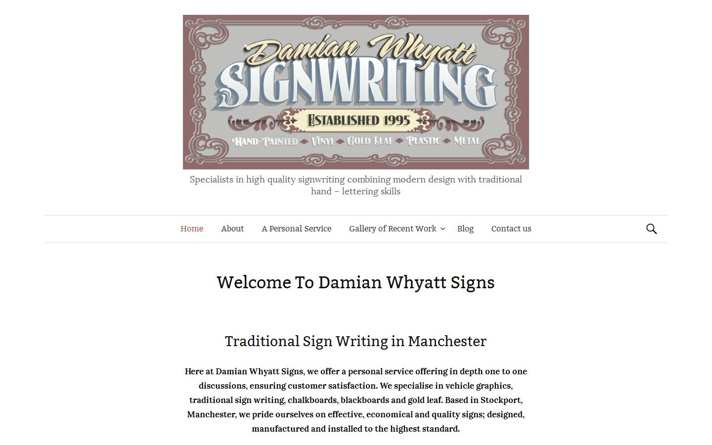 Damian Whyatt Signs Website