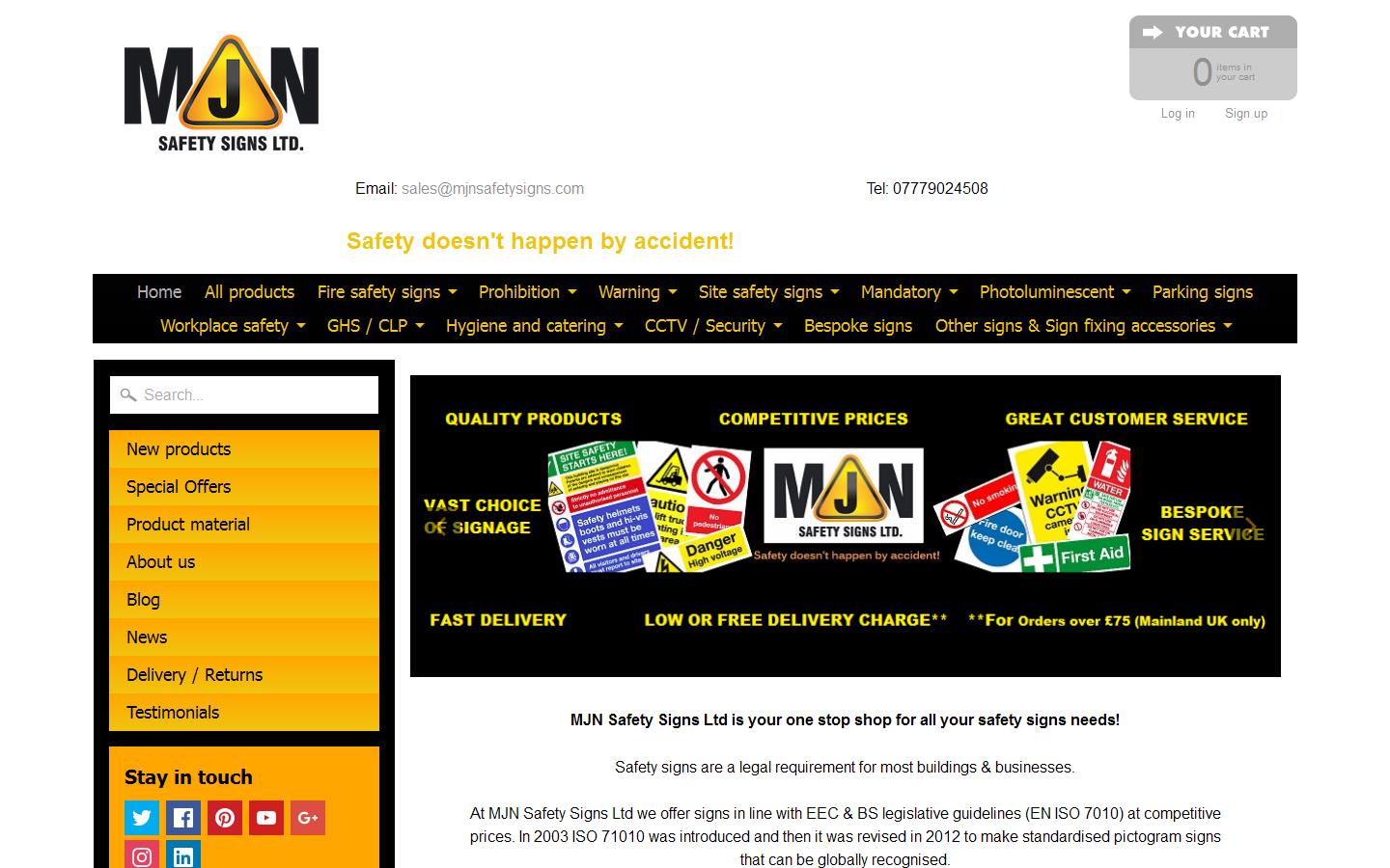 MJN Safety Signs Ltd Website