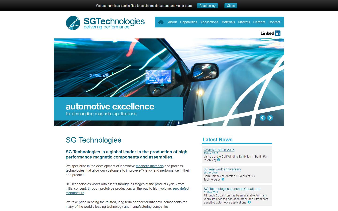 SG Technologies Ltd Website