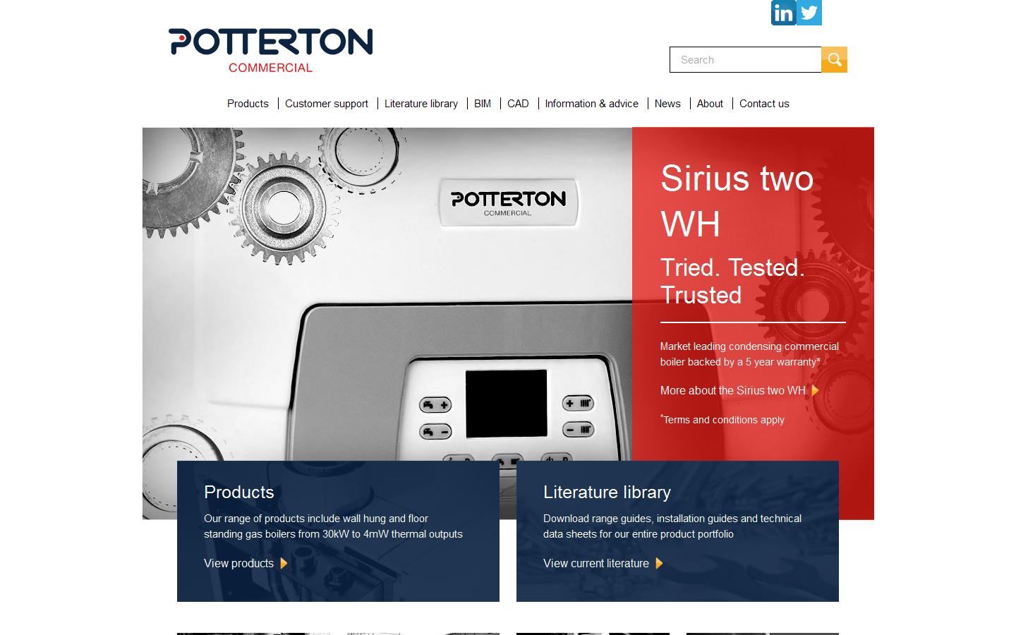 Potterton Commercial Website