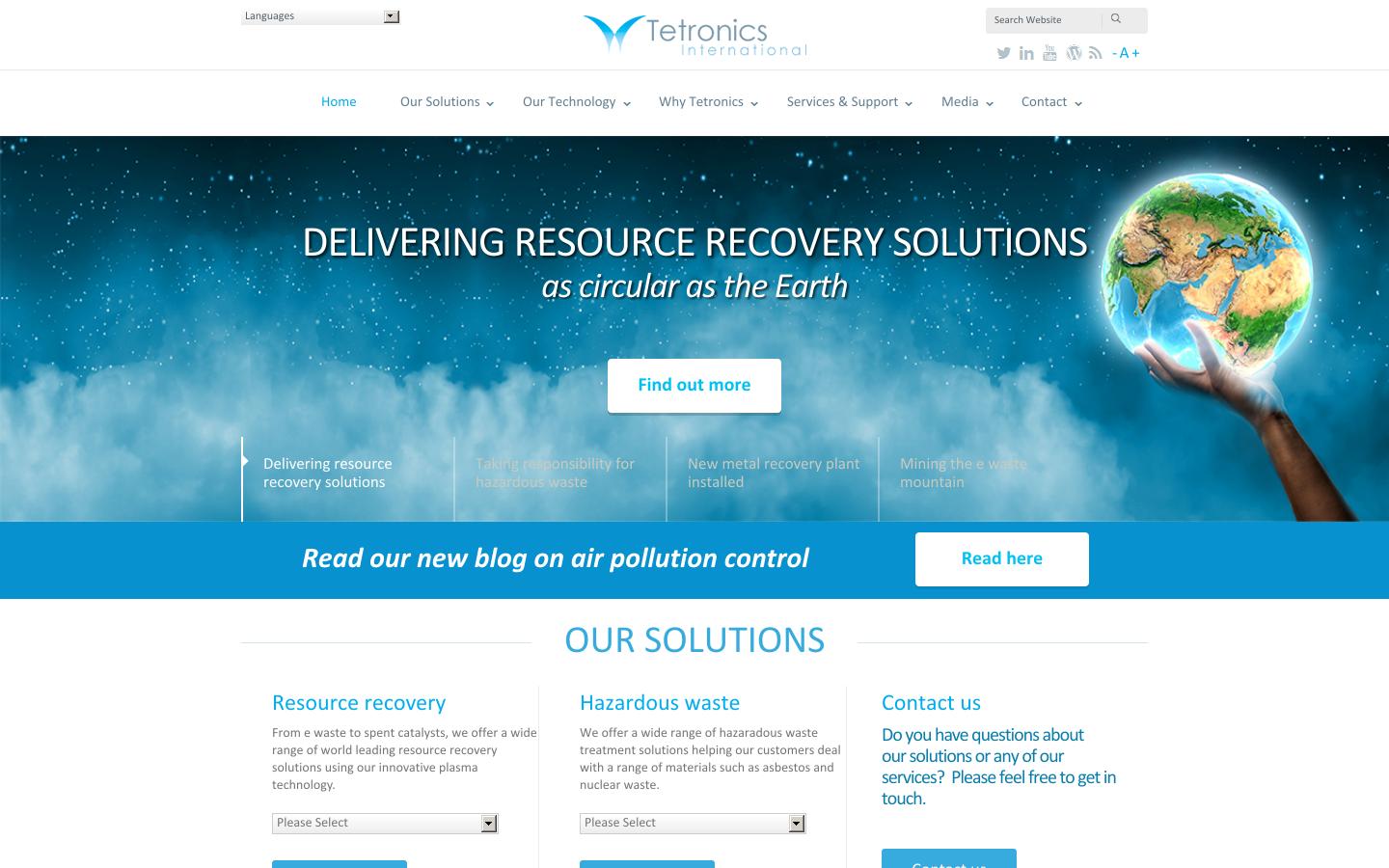Tetronics International Website
