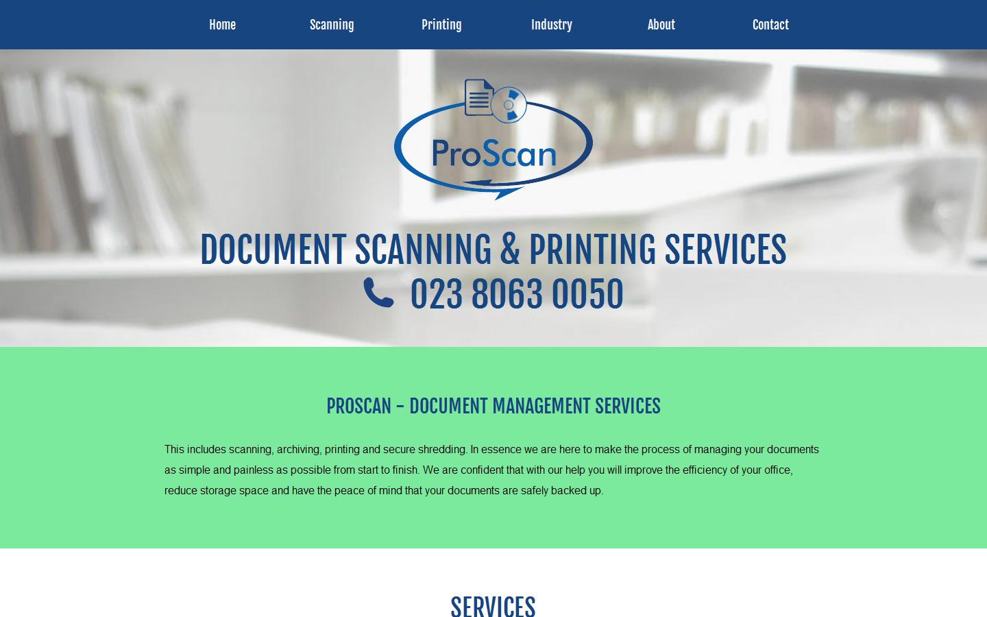 Proscan Document Imaging Ltd Website