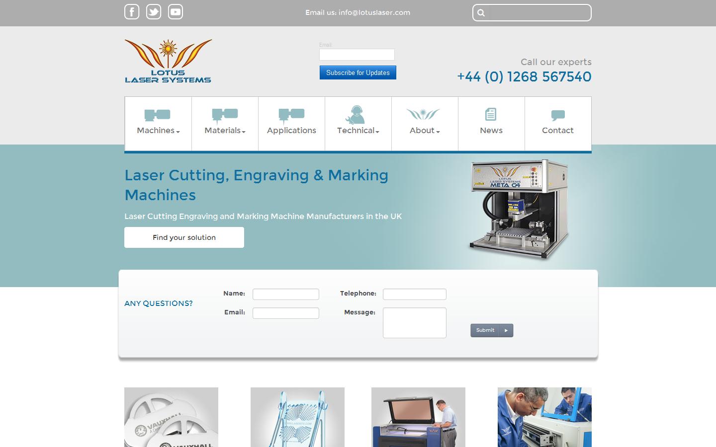 Lotus Laser Systems Website