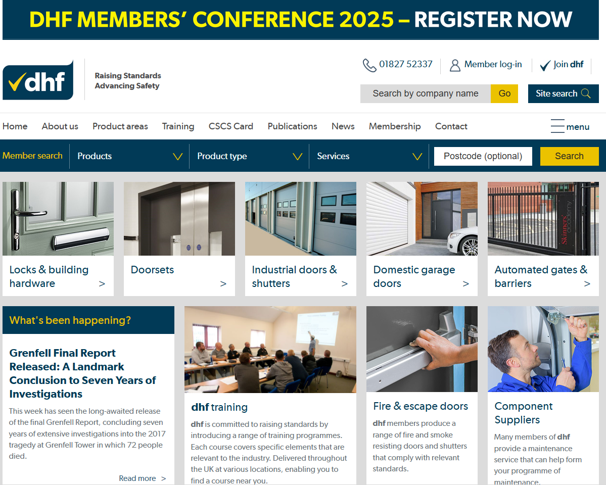 DHF (Door & Hardware Federation) Website