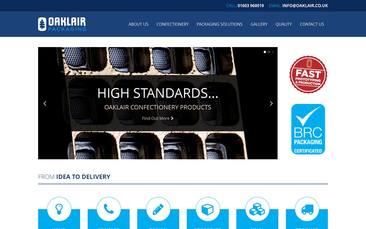 Oaklair Packaging Website