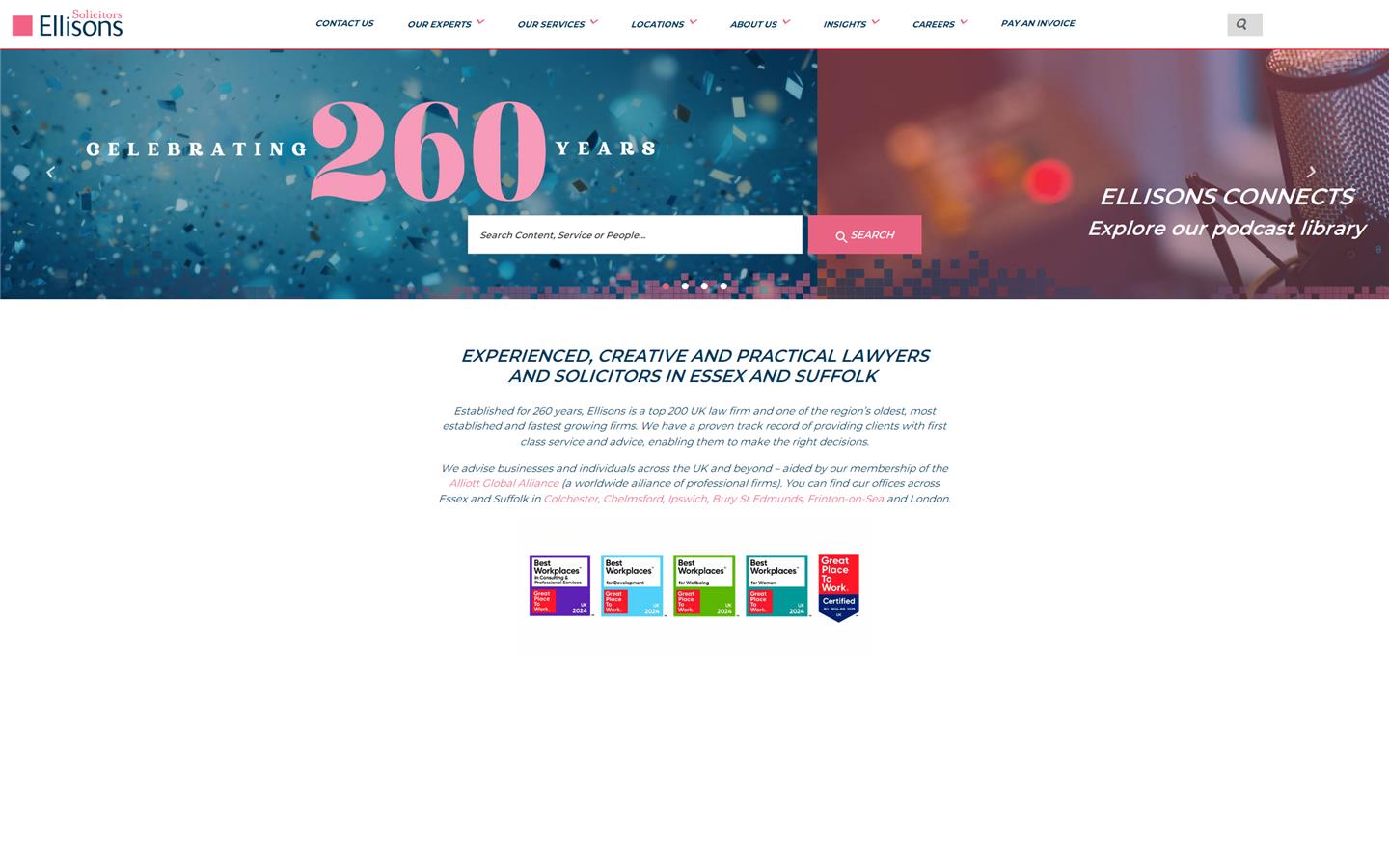 Ellisons Solicitors Website