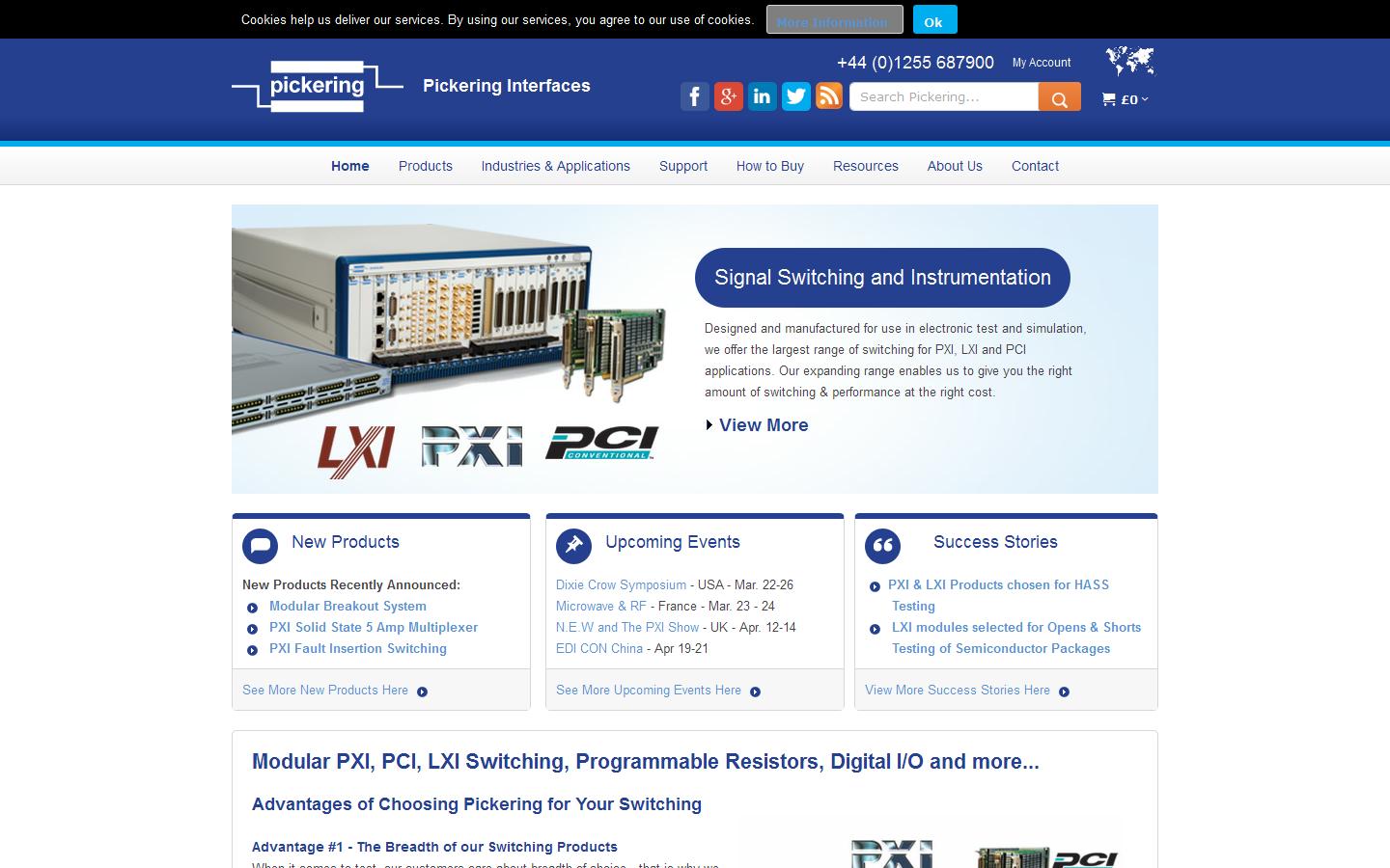 Pickering Interfaces Ltd Website