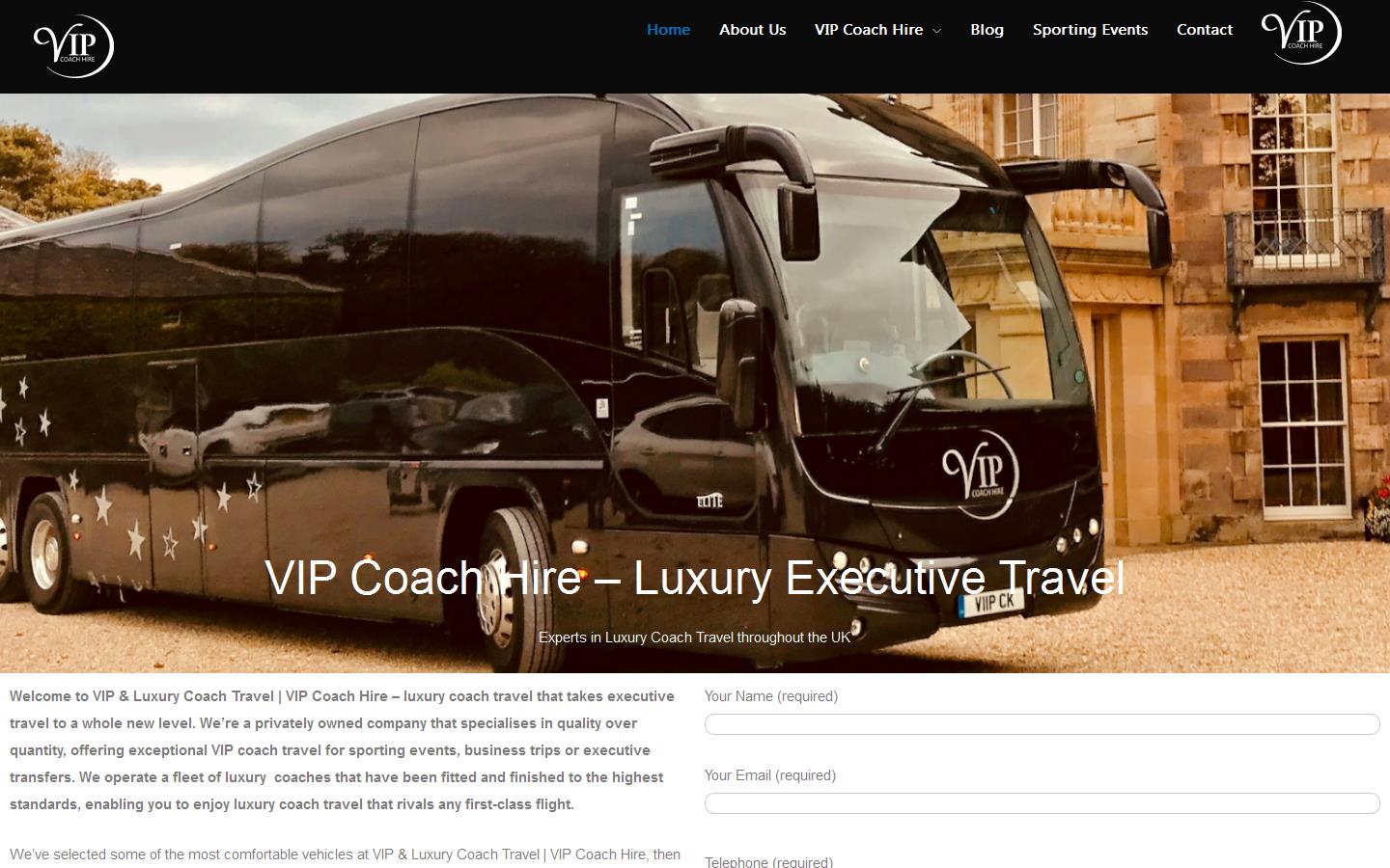 VIP Coach Hire Ltd Website