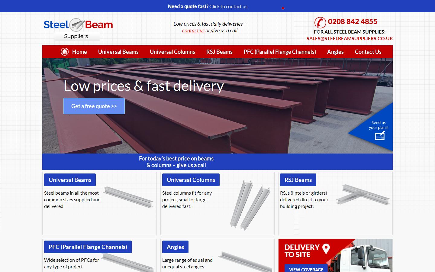Steel Beam Suppliers Website