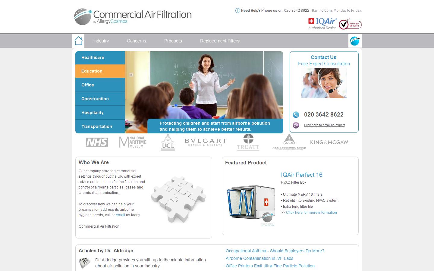 Commercial Air Filtration Website