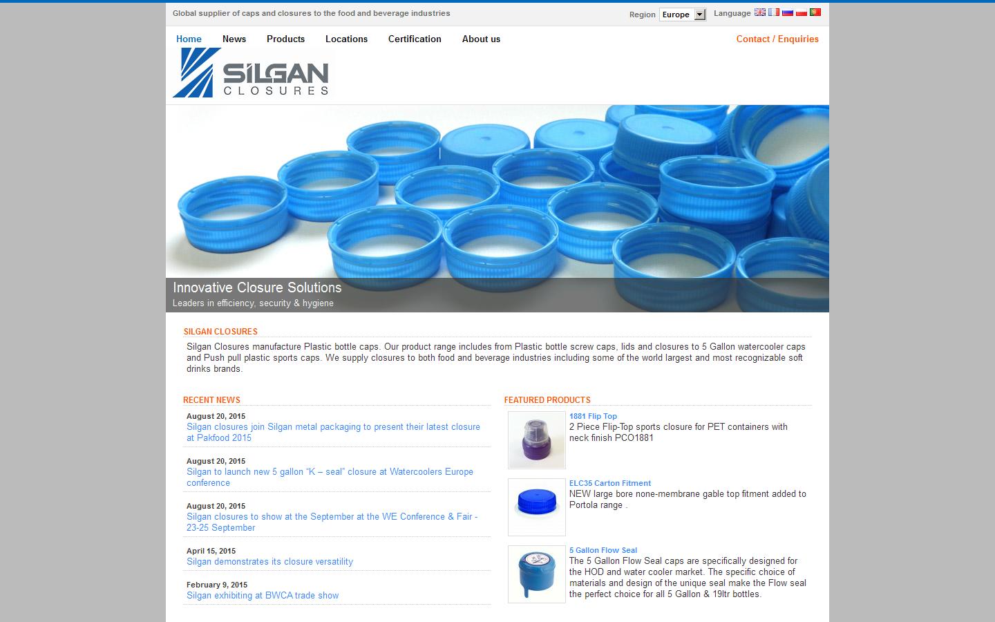 Silgan Closures Website