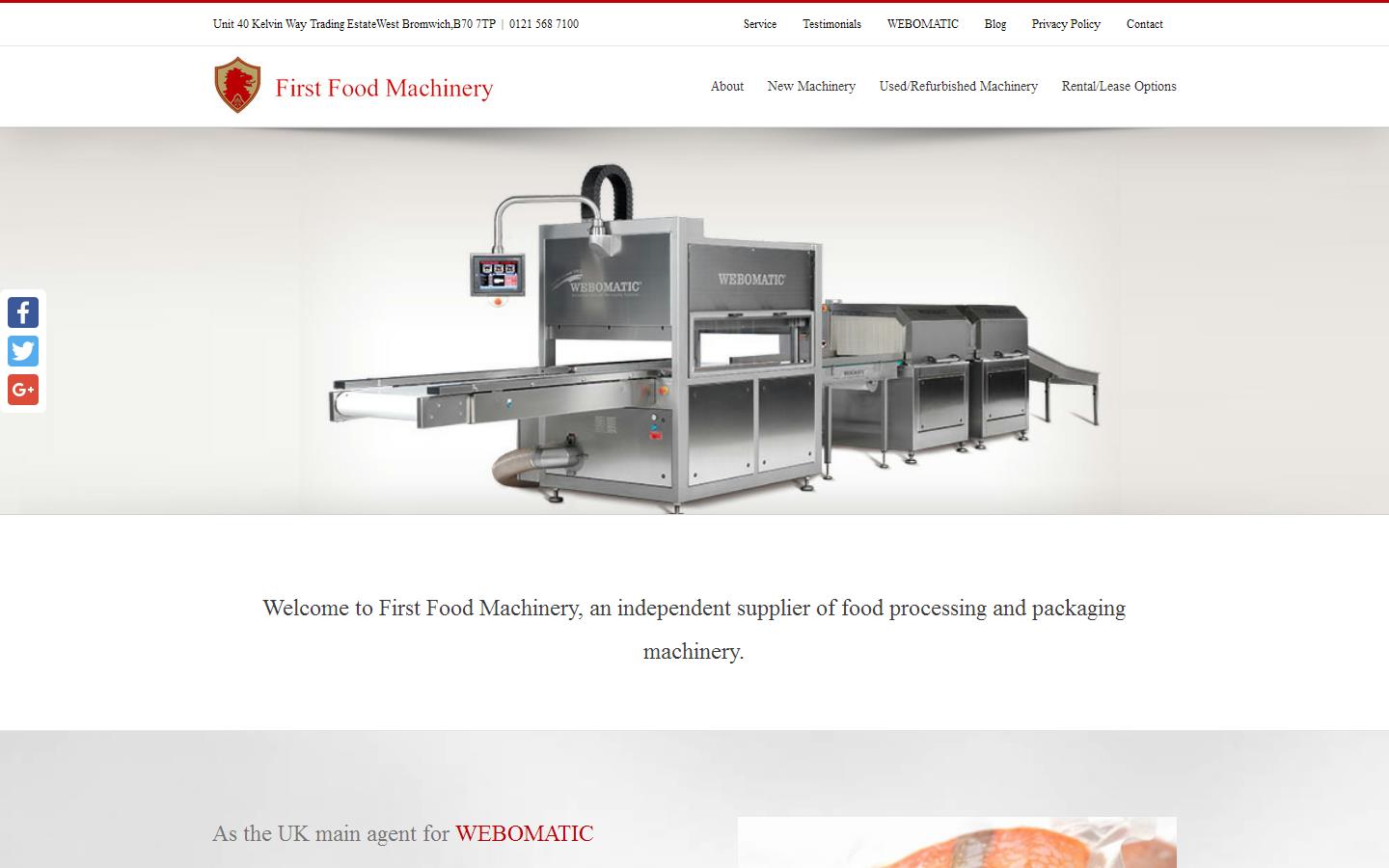 First Food Machinery Ltd Website