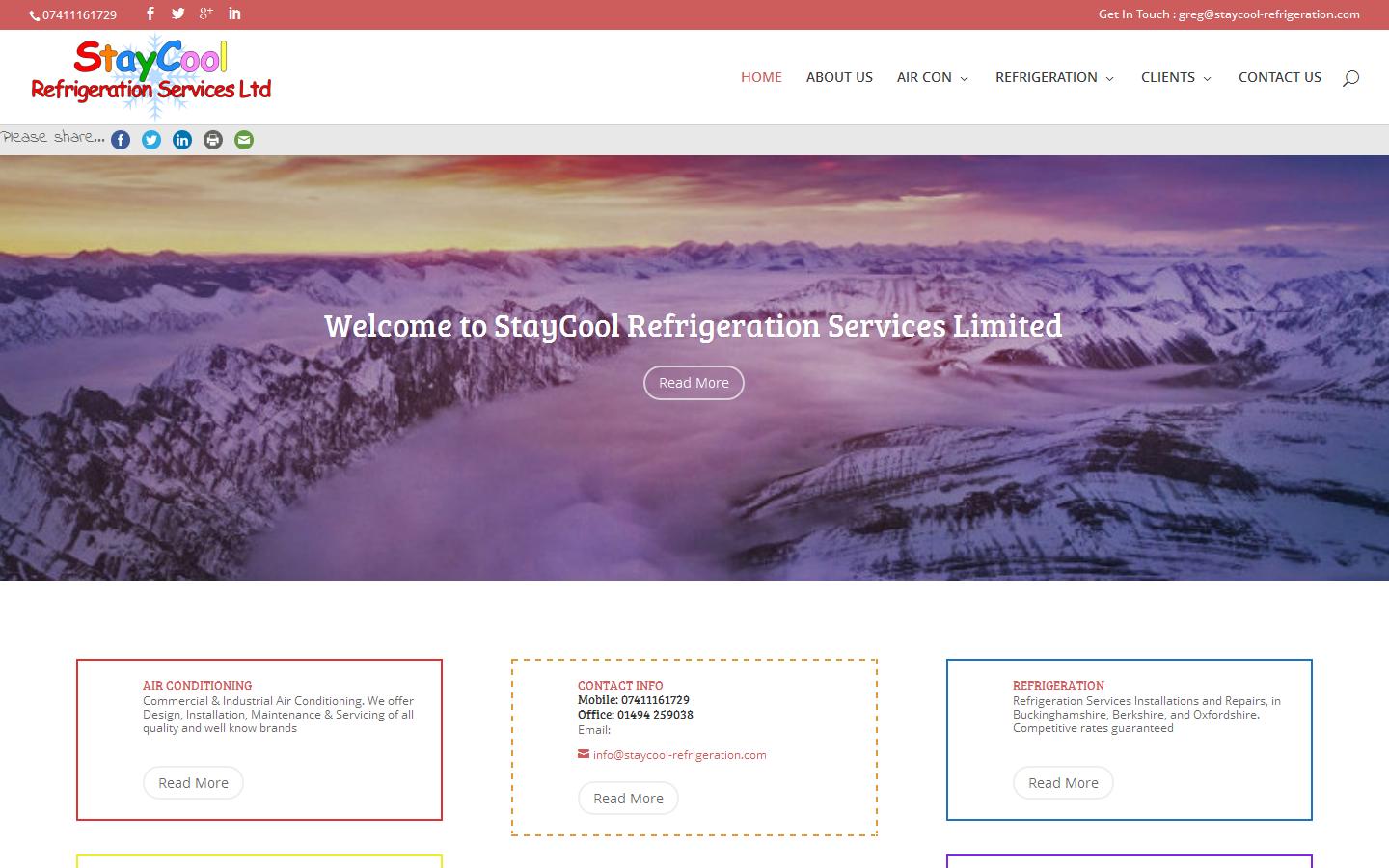 StayCool Refrigeration Services Ltd Website