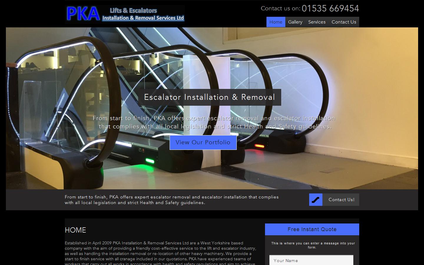 PKA Installation & Removal Services Ltd Website