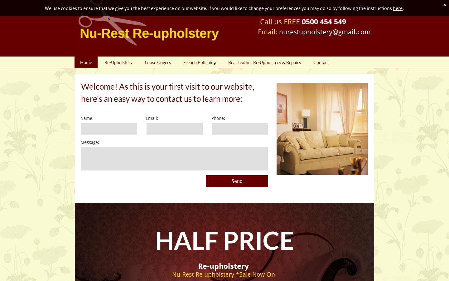Nu-Rest Re-upholstery Website