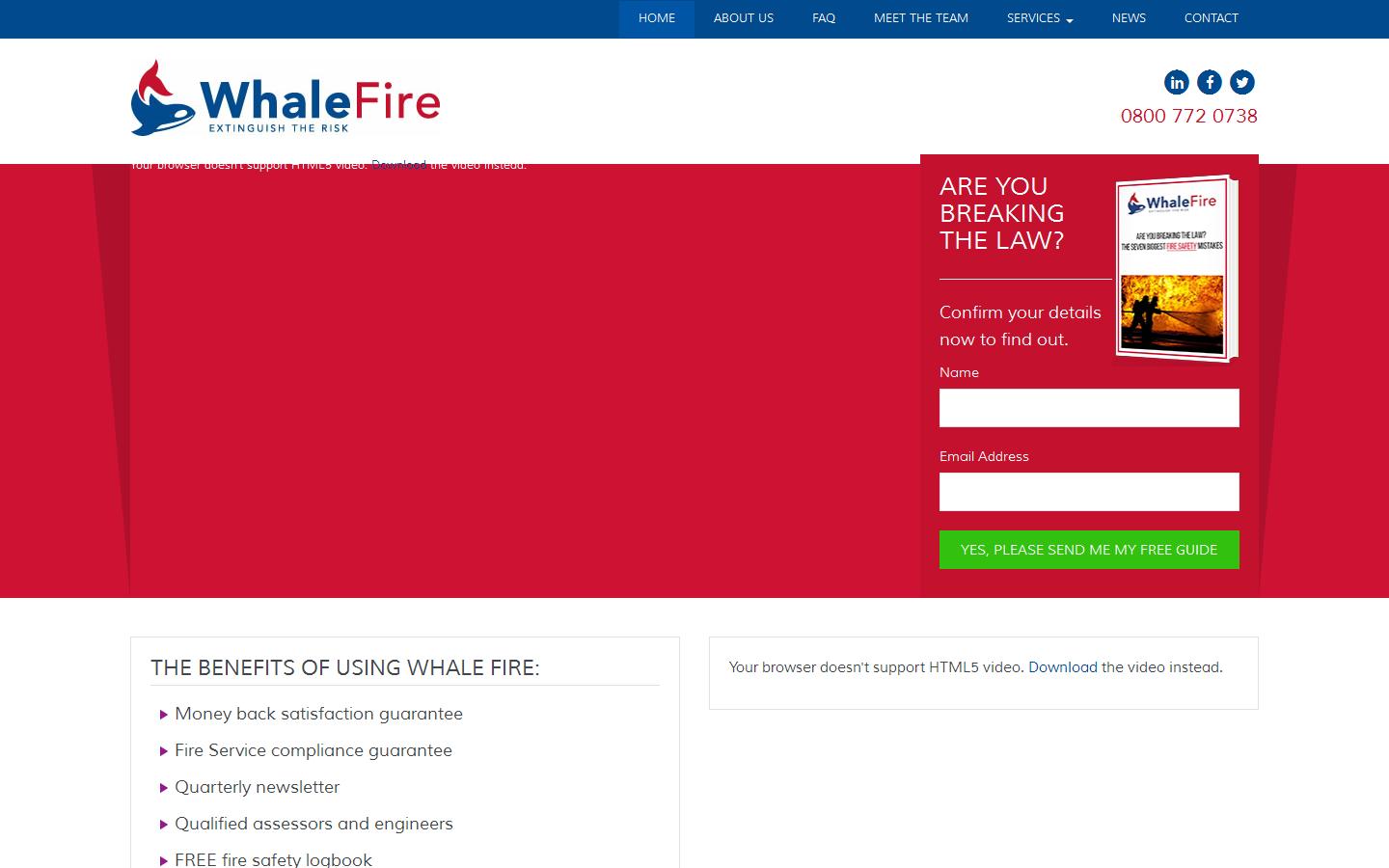 Whale Fire Website