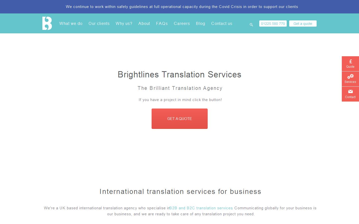 Brightlines Translation Website