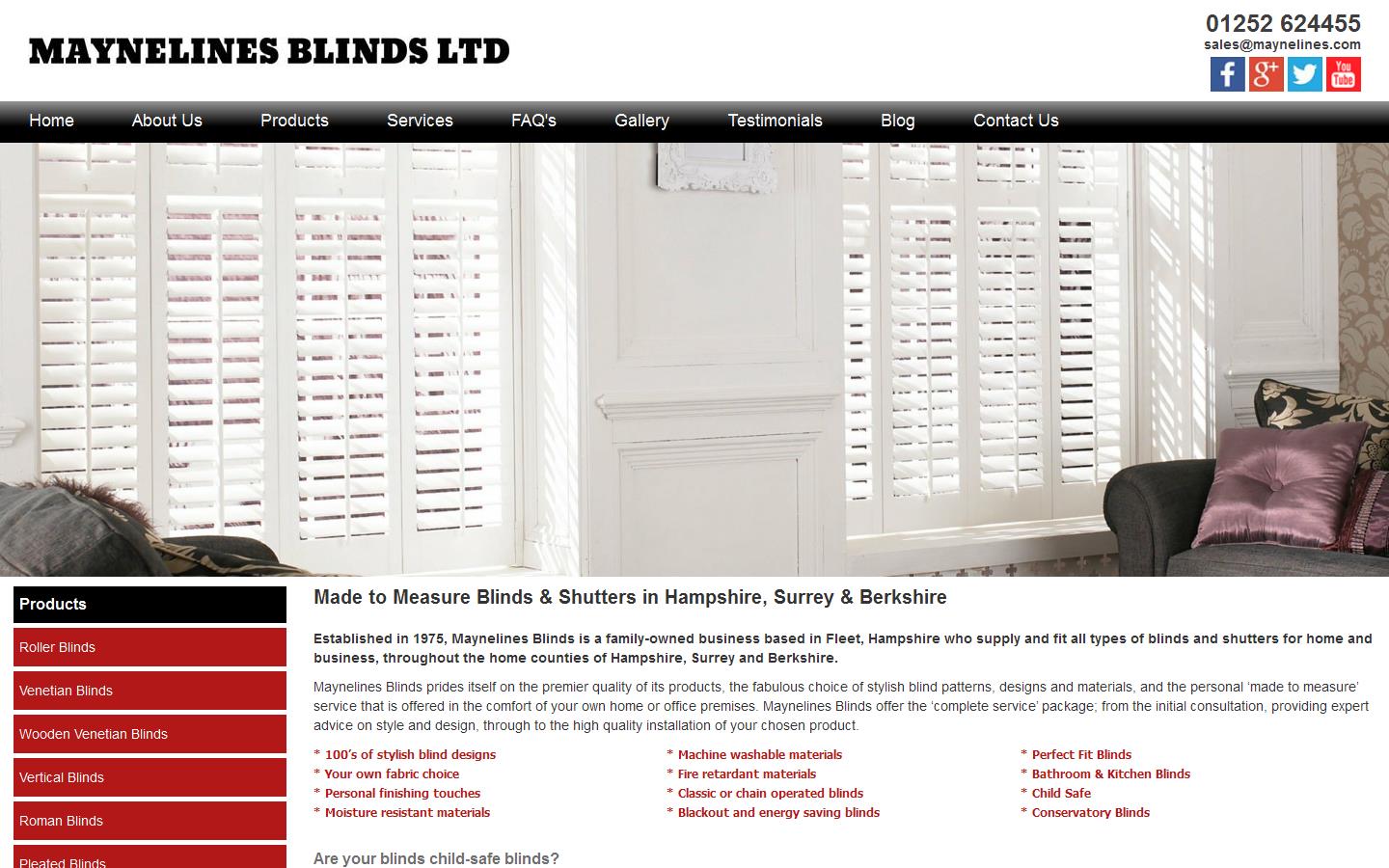 Maynelines Blinds Ltd Website