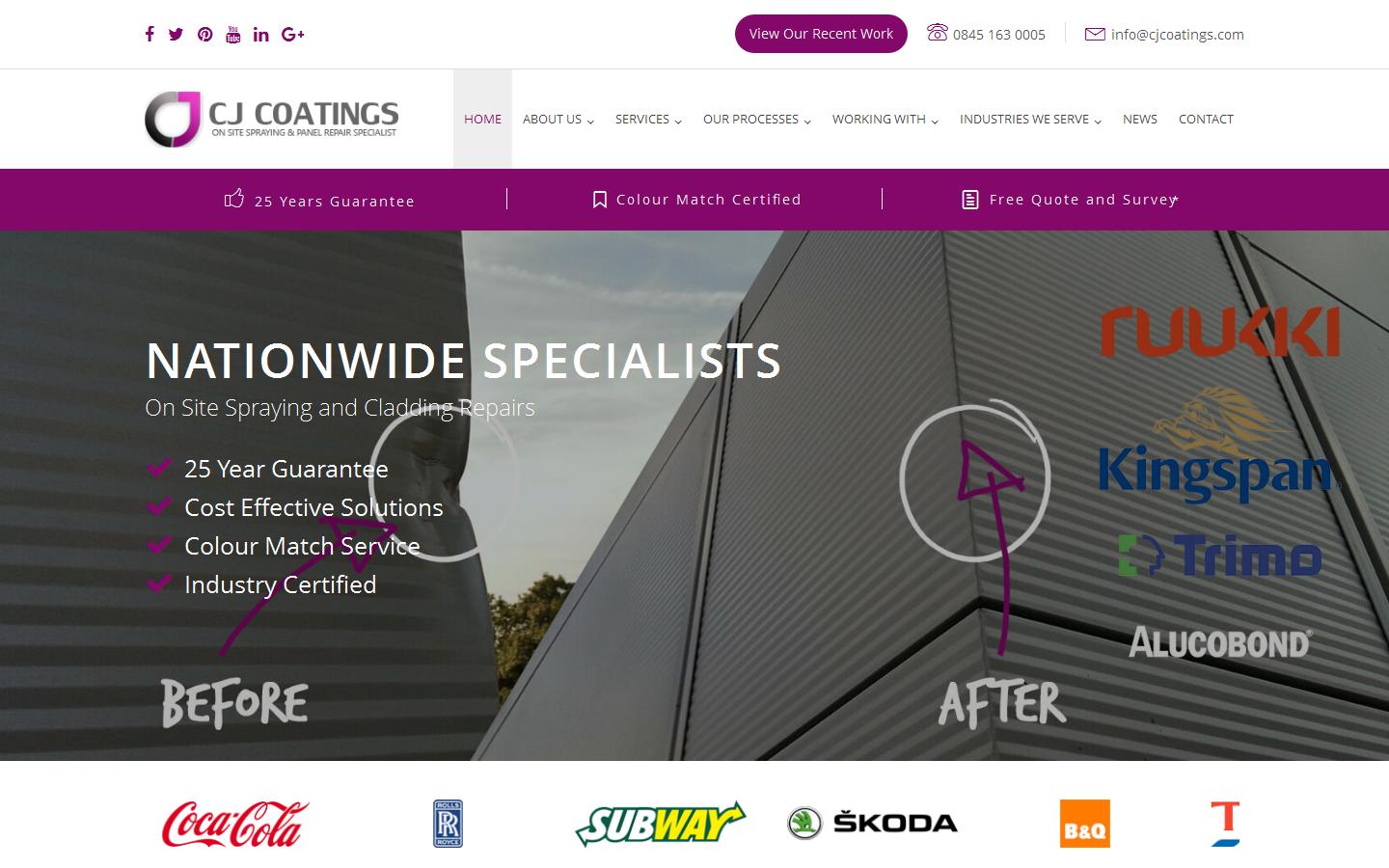 CJ Coatings Website