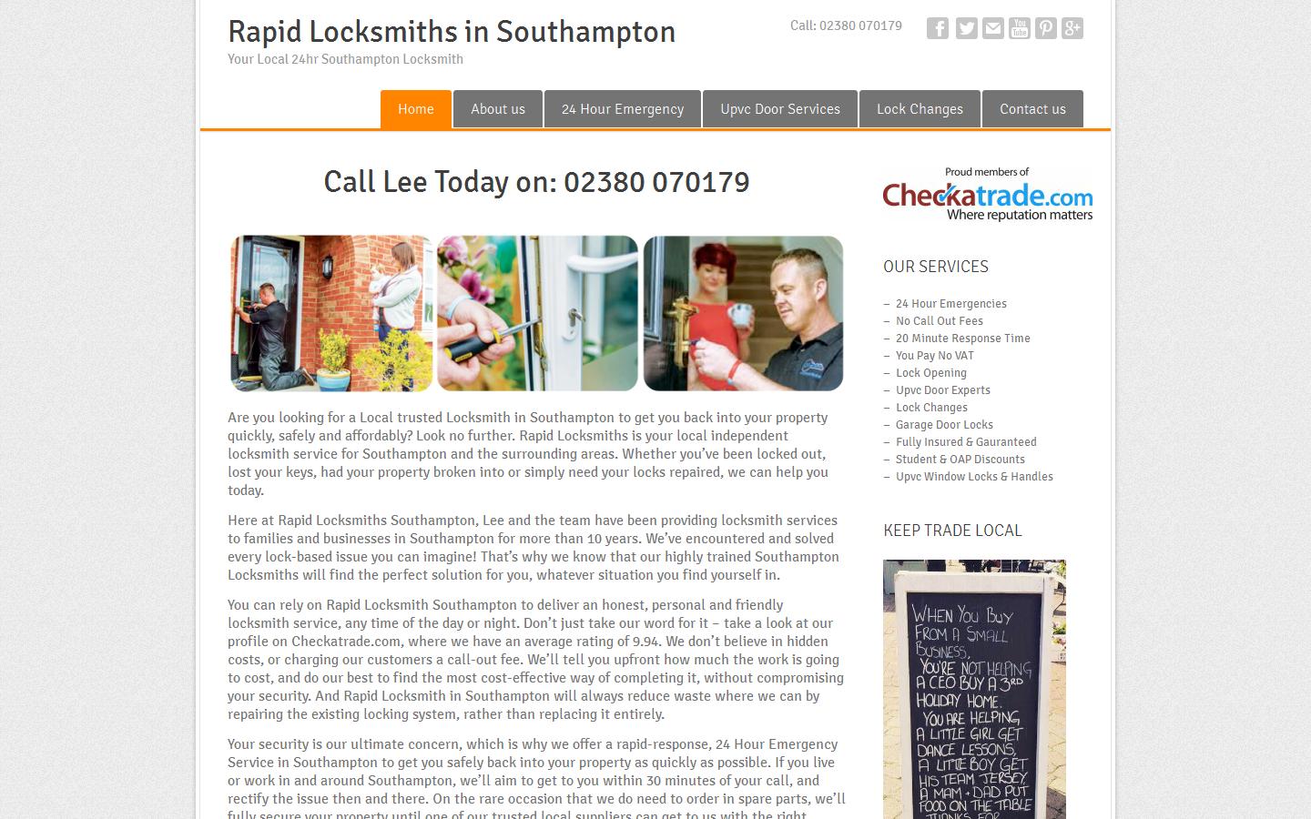Rapid Locksmiths Website