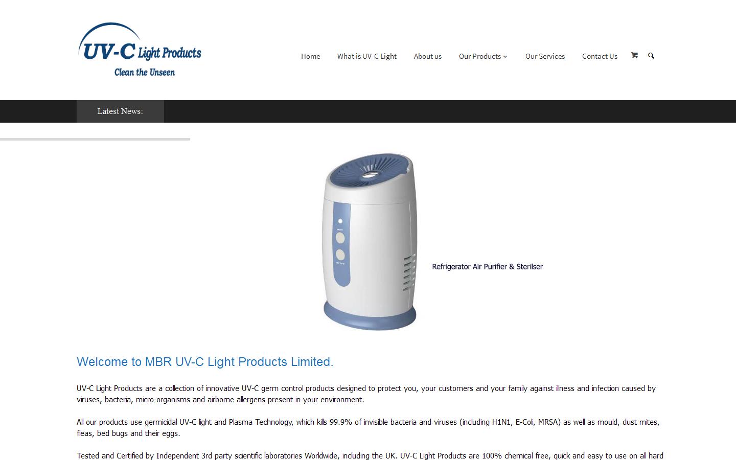 MBR UV-C Light Products Ltd Website