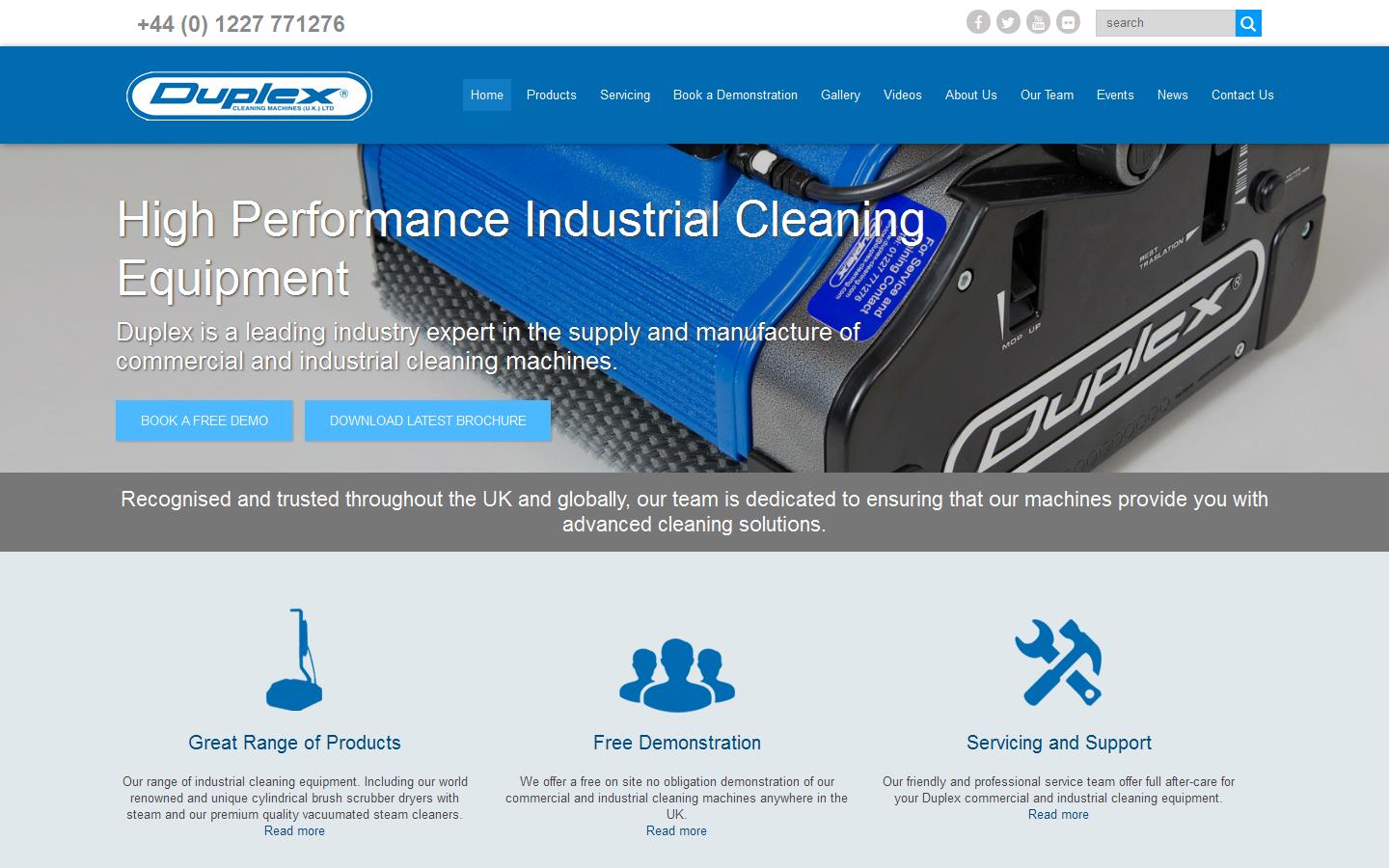 Duplex Cleaning Machines UK Ltd Website